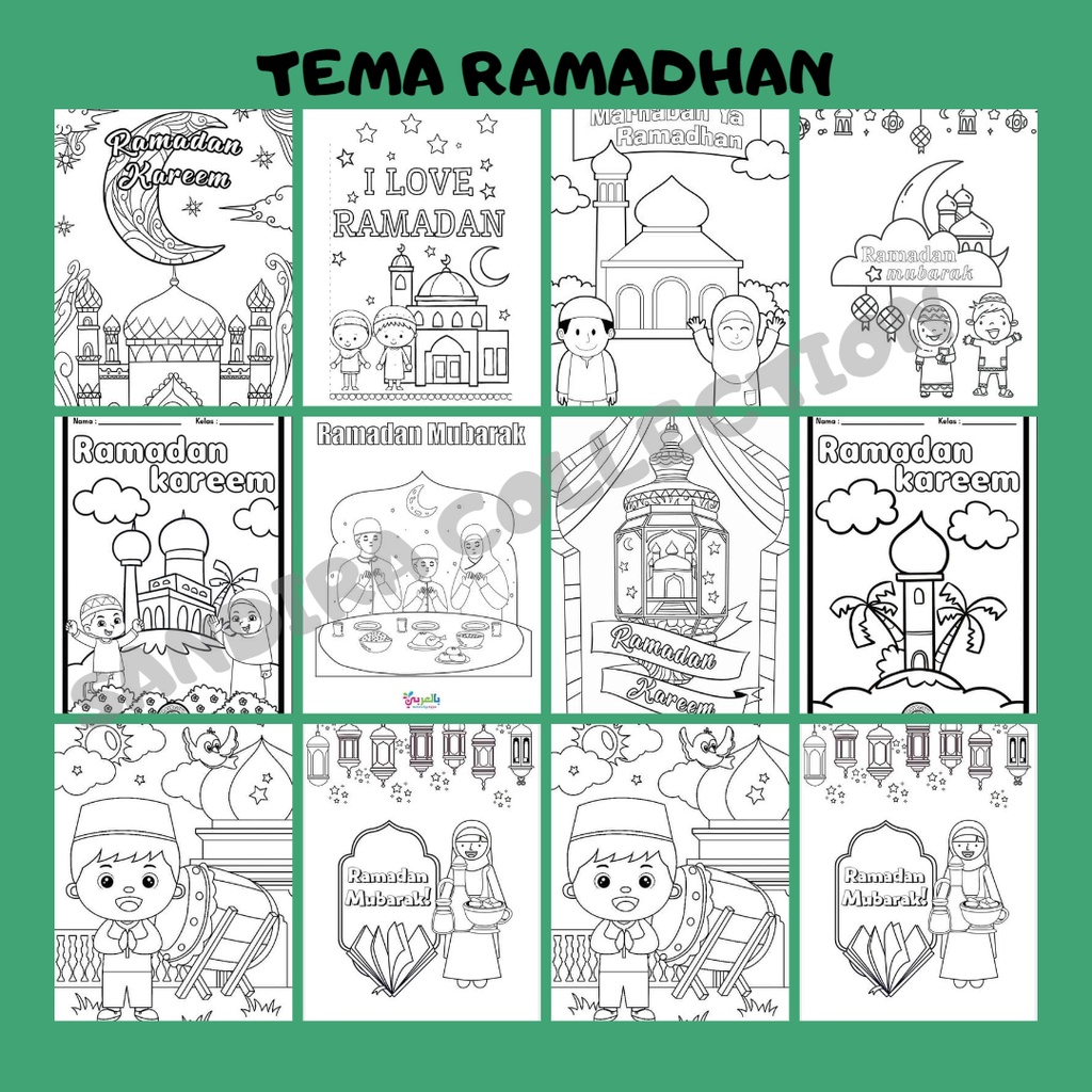 Jual SANDIRA - LEMBAR / GAMBAR MEWARNAI ANAK SERIES RAMADHAN