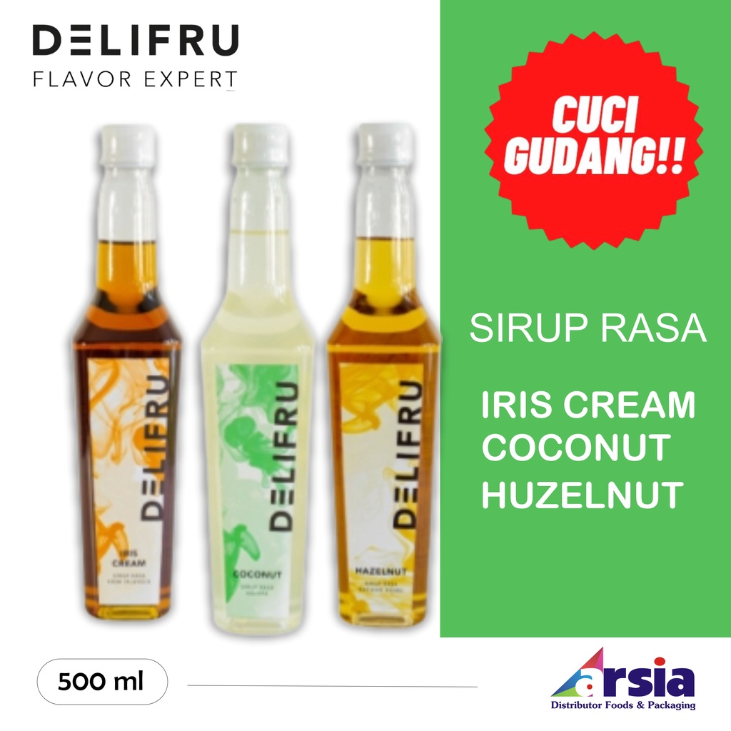 Jual Sirup Hazelnut.Iris Cream/Coconut - DELIFRU - 500ml | Shopee Indonesia