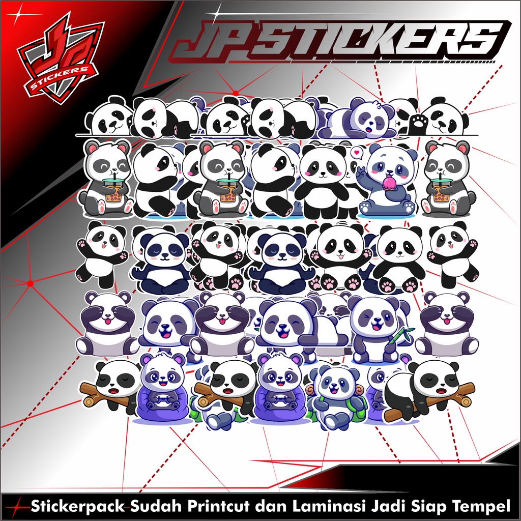 Jual STICKER SET PANDA LUCU | LAMINASI | STICKERPACK | Shopee Indonesia