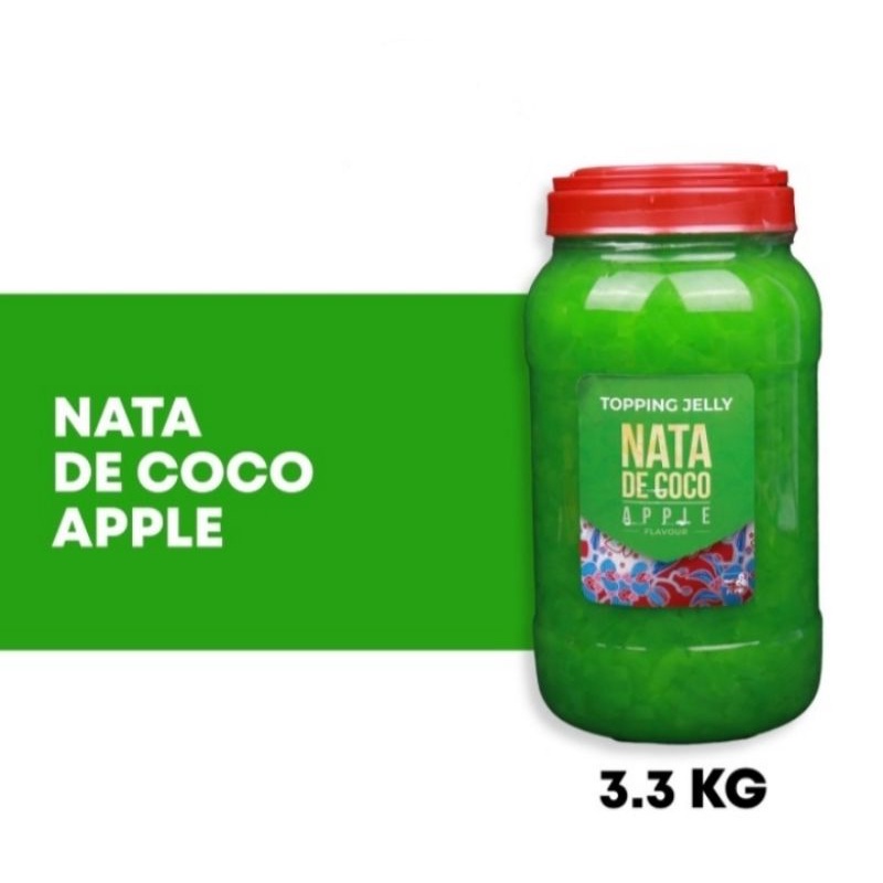 Jual topping jelly nata de Coco original rasa apel 3,3 kg premium merk ...