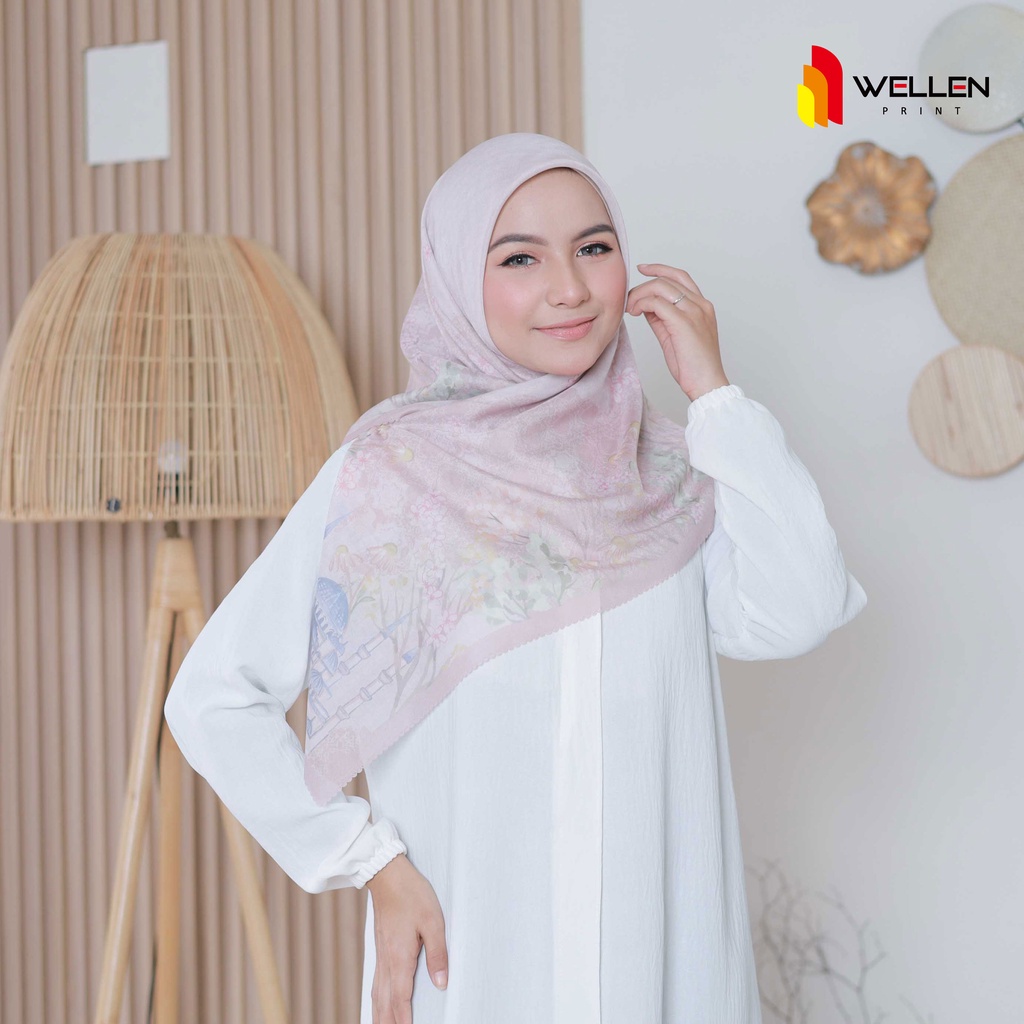 Jual Wellen Print Hijab Sophia Series Jilbab Voal Ultrafine Print Custom Nama Cetak Scarf