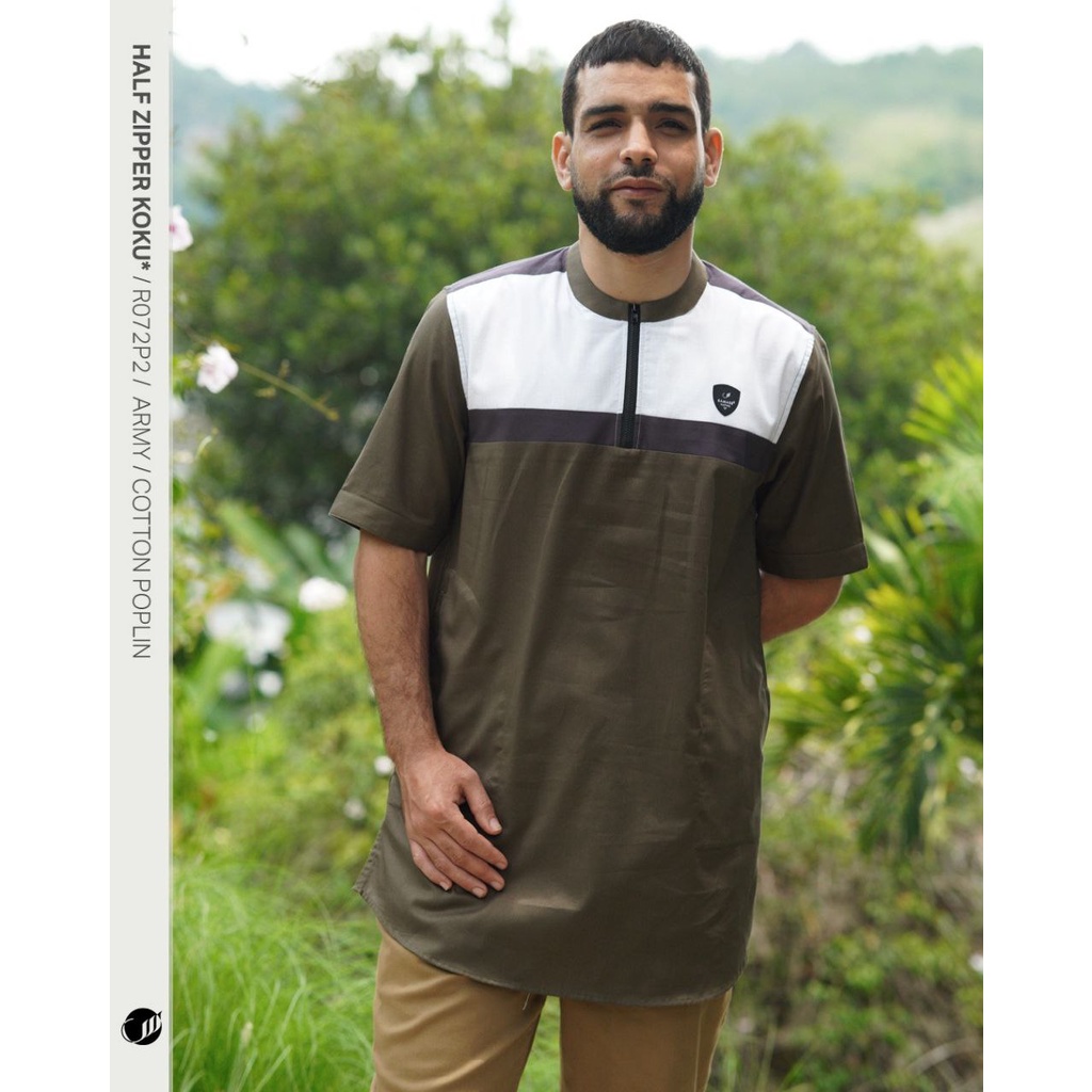 Jual SAMASE Koku Half Zipper R072P Lengan Pendek Koko Kurta Pakaian ...