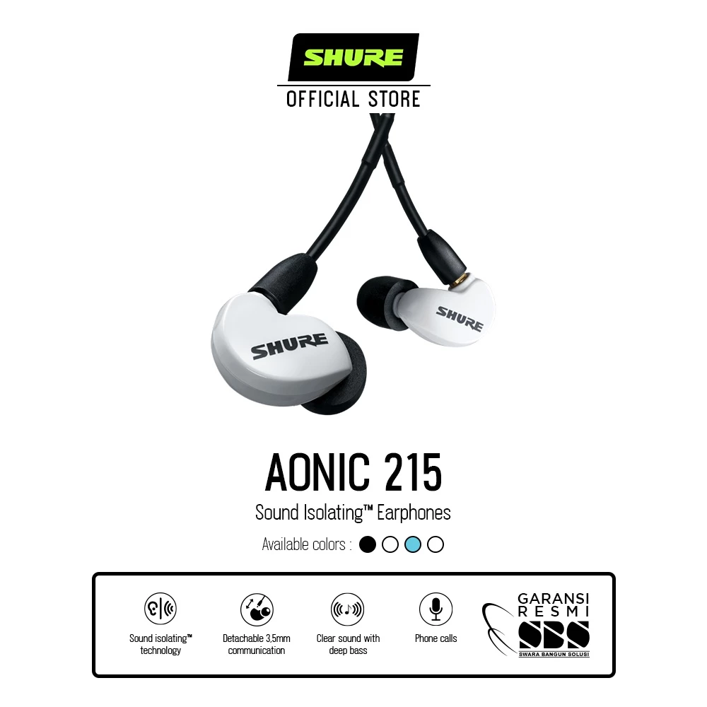 Shure Aonic215 White Sound Isolating Earphone