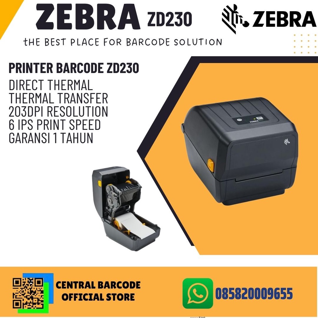 Jual PRINTER BARCODE / LABEL ZEBRA ZD230T | Shopee Indonesia