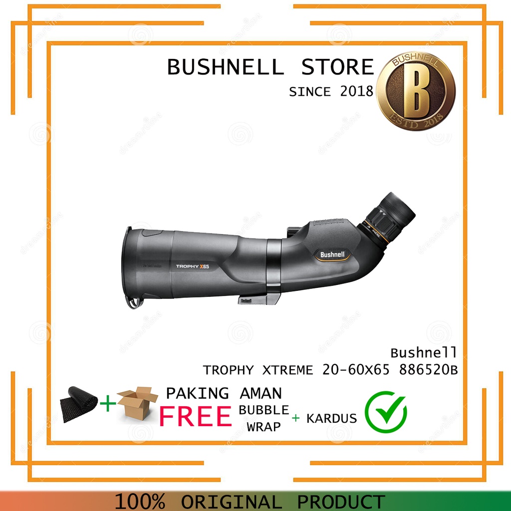 Jual Bushnell Trophy Xtreme 20-60x65mm Black Porro 45 Degree 887520B ...