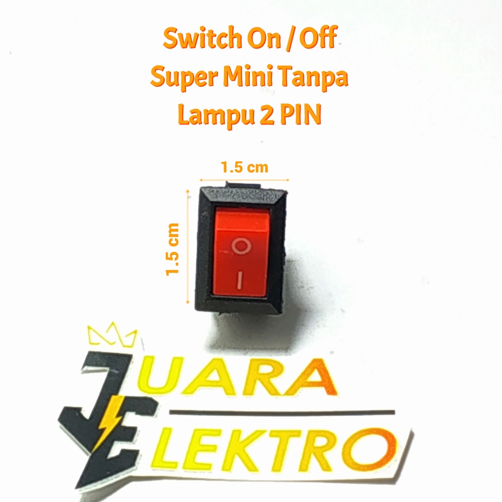 Jual Saklar On Off Super Mini MERAH Tanpa Lampu 2 PIN | Saklar Super ...