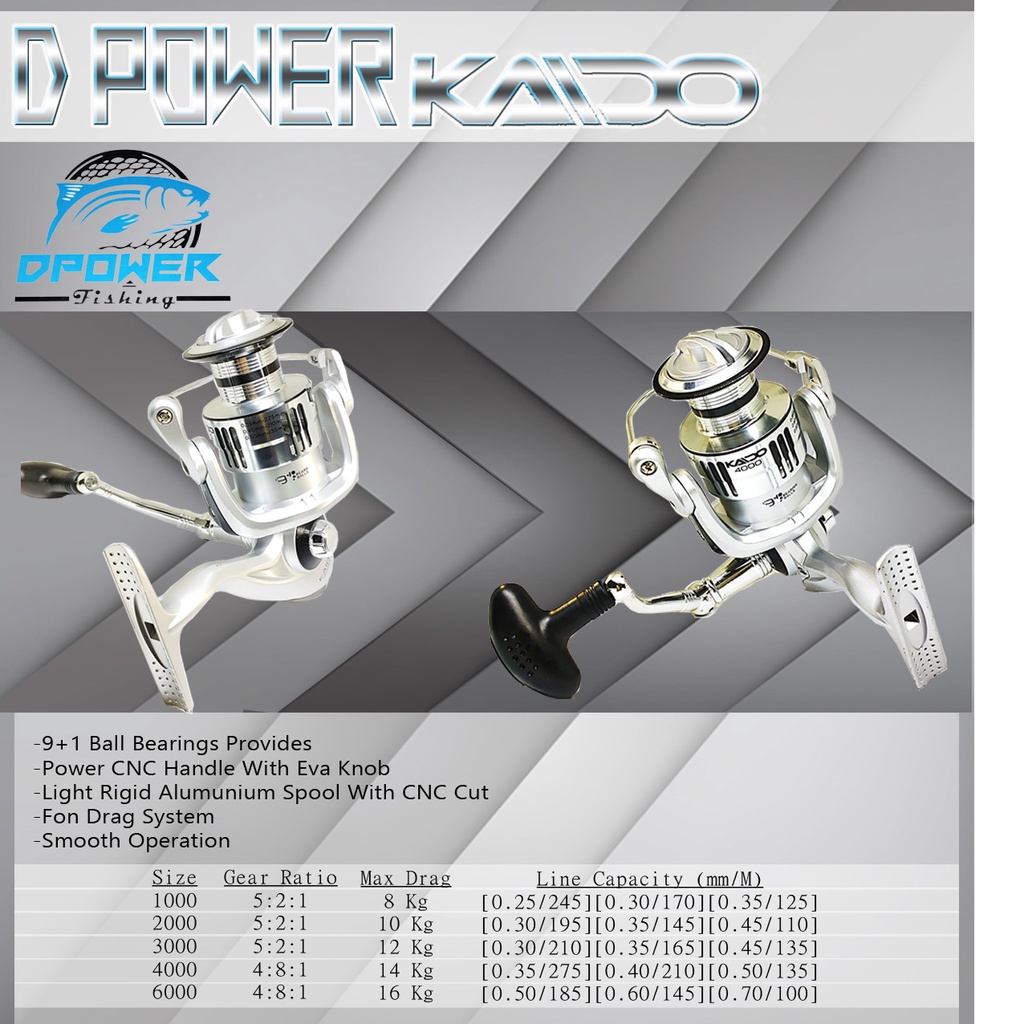 Jual Reel power handle Dpower Kaido 1000 2000 3000 4000 6000 Shopee