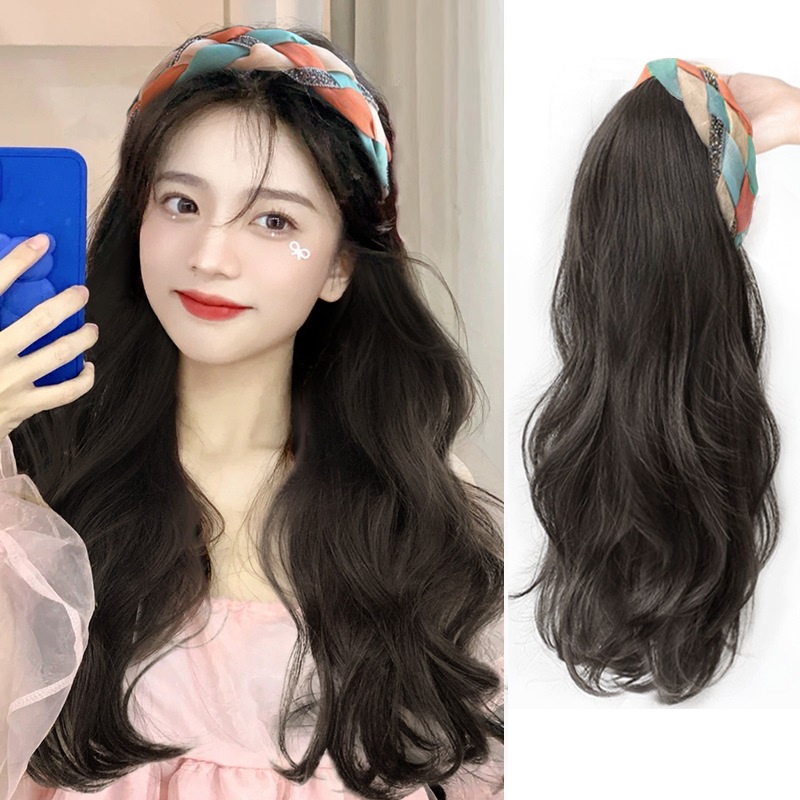 Jual Rsw Wig Bando Rambut Palsu Wanita Model Bandana 01 Curly Lurus Shopee Indonesia 