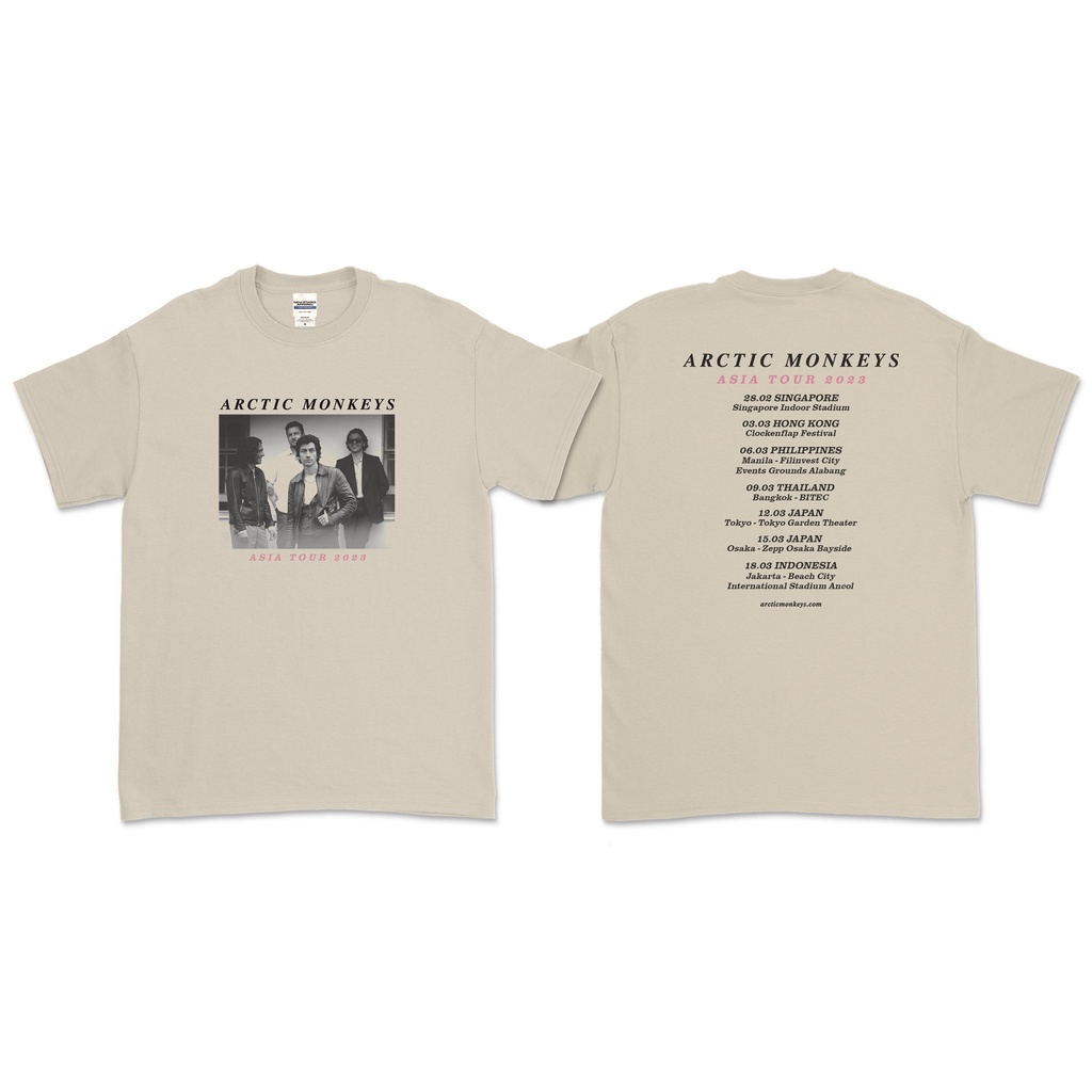 Arctic Monkeys 2023 Asia Tour Tシャツ Jual ARCTIC MONKEYS - ASIA TOUR 2023 T-SHIRT (DEPAN BELAKANG