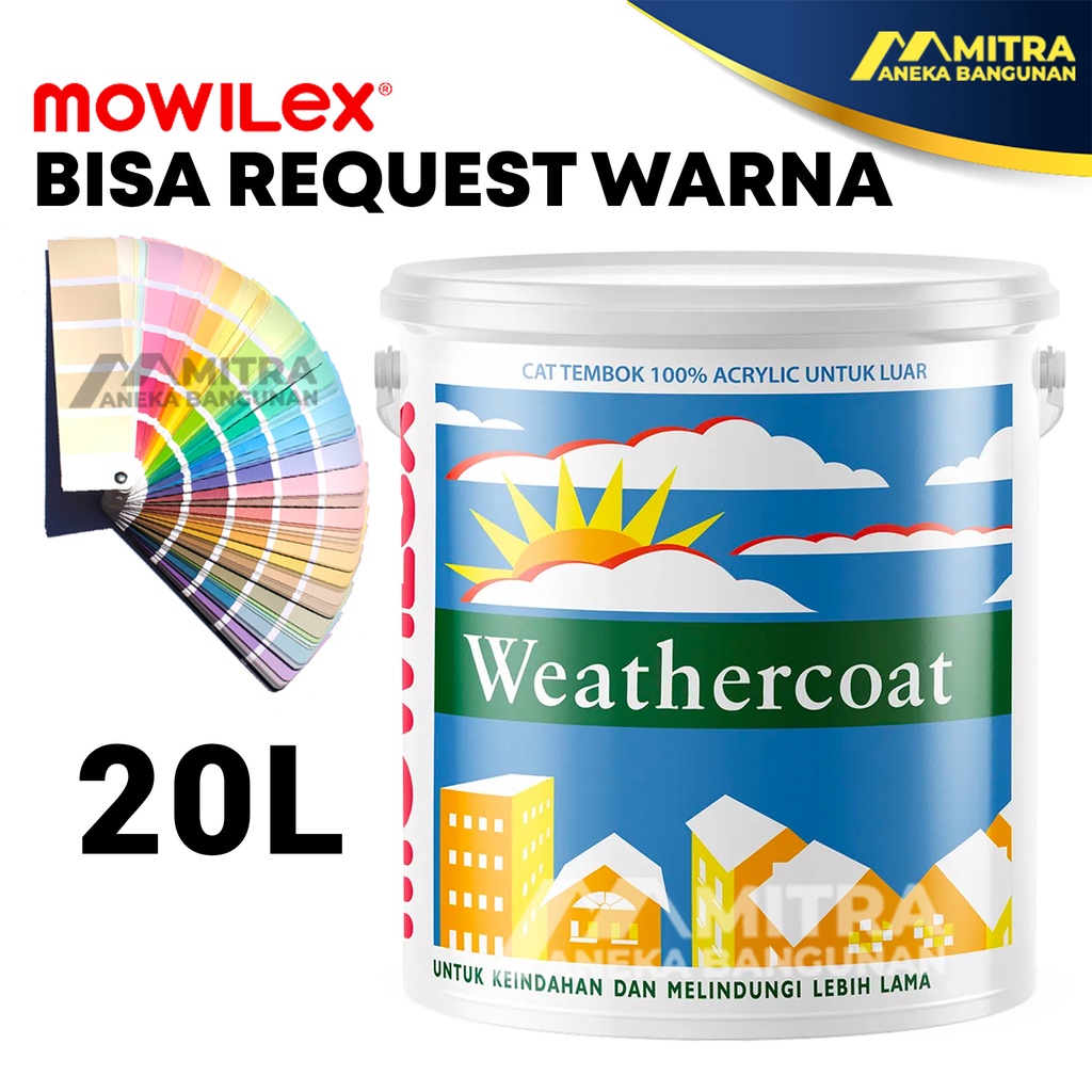 Jual Cat Tembok Eksterior Weathercoat Mowilex 20l Pail Bisa Request Warna Tinting Custom 5535