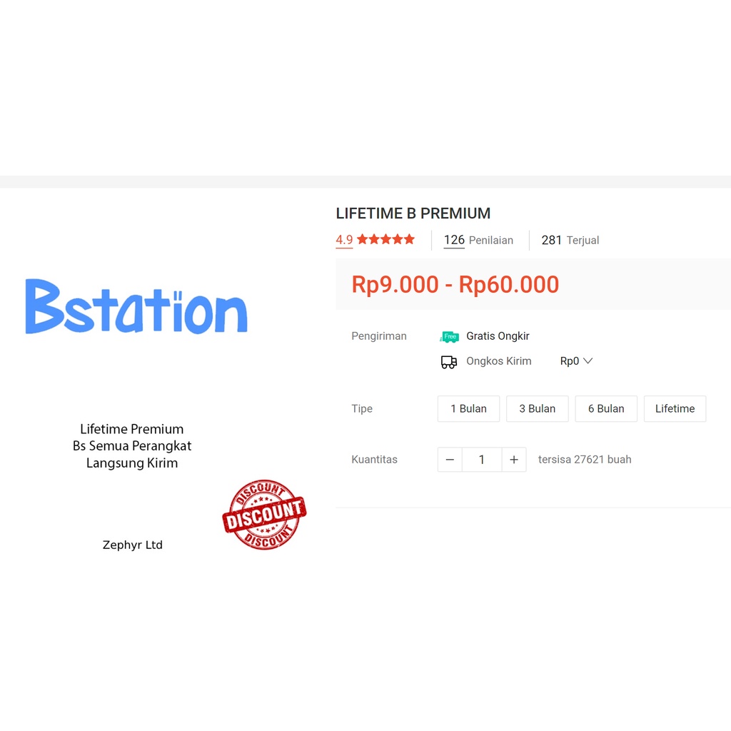 Jual B LIFETIME PREMIUM | Shopee Indonesia