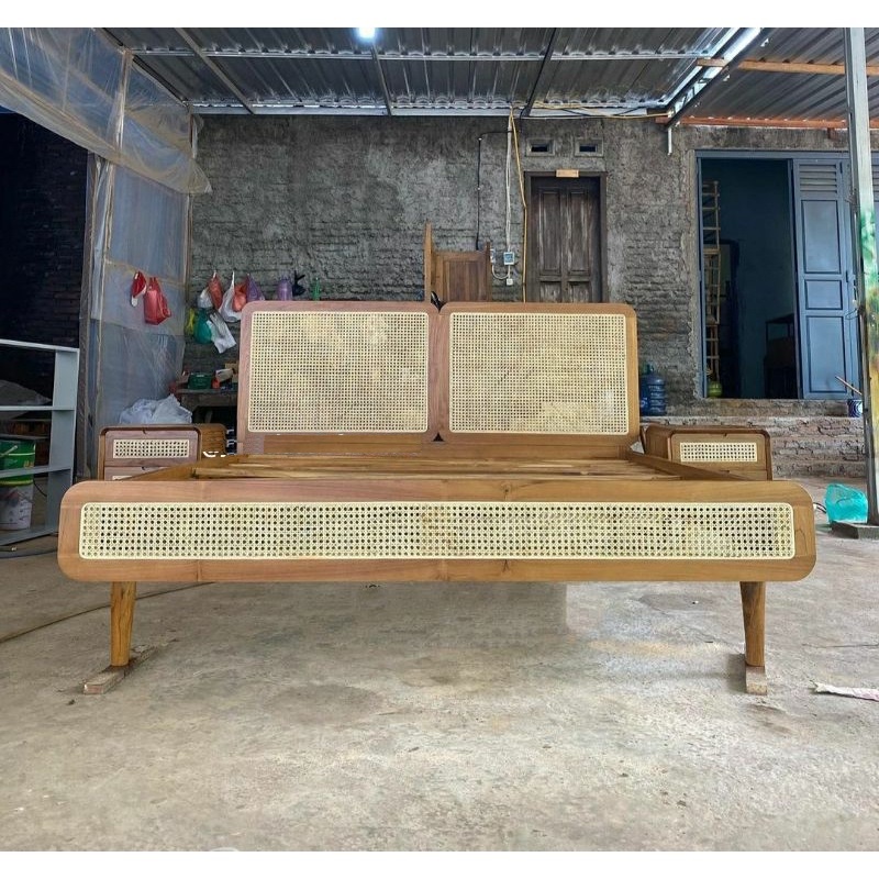 Jual DIPAN MINIMALIS TEMPAT TIDUR ROTAN CUSTOM KAYU JATI TPK RANJANG ...