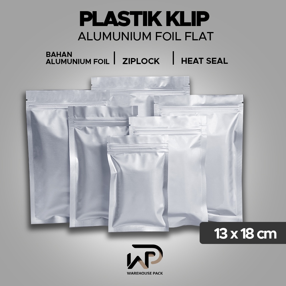 Jual ( 10 Pcs ) Plastik Klip Full Alumunium Foil Flat 13 X 18 ...