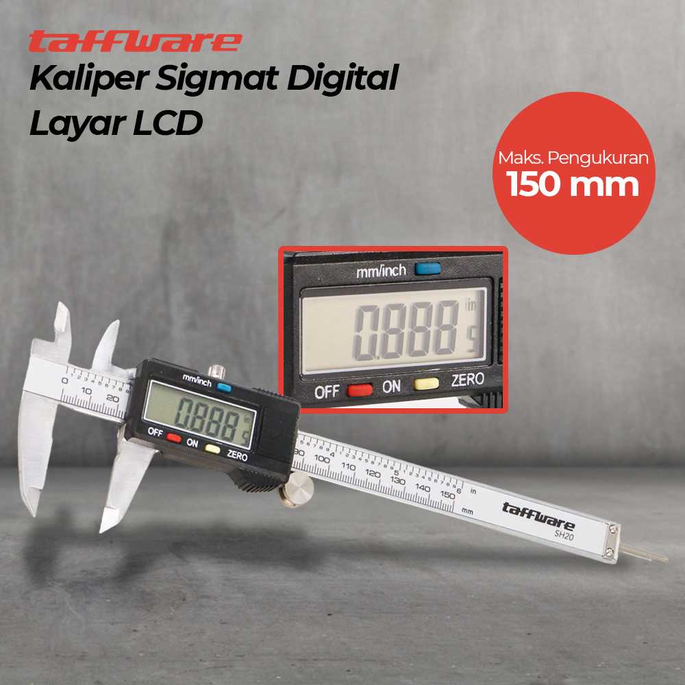 Jual Taffware Kaliper Sigmat Digital Layar Lcd Sh Caliper Digital Jangka Sorong Atau Sigmat