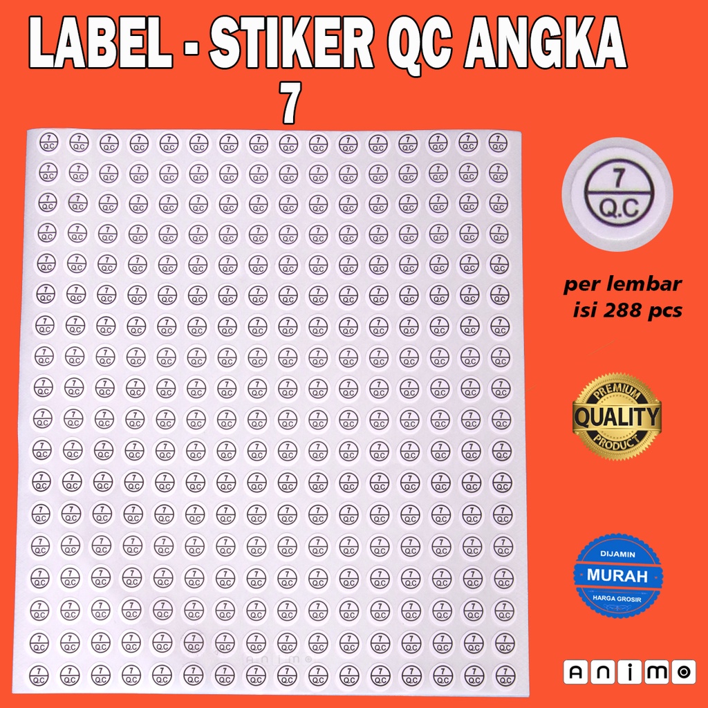 Jual Stiker Qc Angka Quality Control Number Sticker Mm Cm