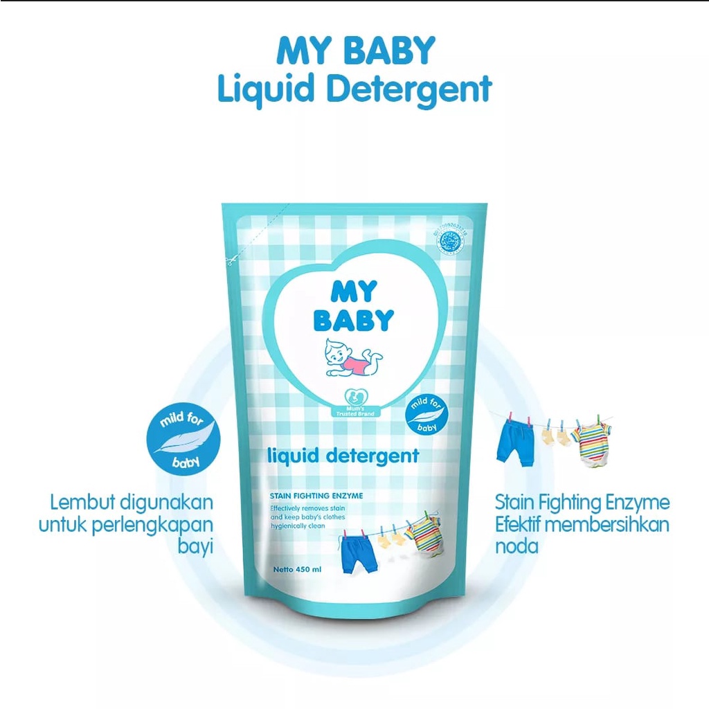 Jual Liquid Detergent My Baby 450 Ml/Fabric Softener Plus Ironing Aid ...