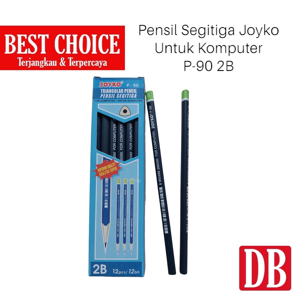 Jual Pensil 2B / Pensil Tulis Segitiga Untuk Komputer Joyko P-90 2B ...