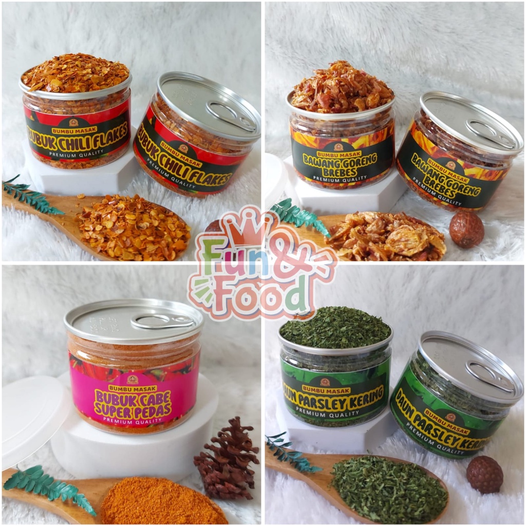 Jual Chili Flakes Bubuk Cabe Kasar Cabai Bubuk Kemasan CAN (variasi