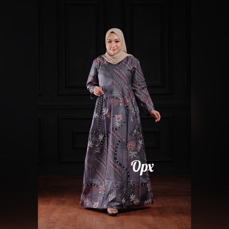 Jual Ms Gamis Batik Sriwedari Maxi Bumil Busui Katun Sogan Allsize Jumbo Shopee Indonesia