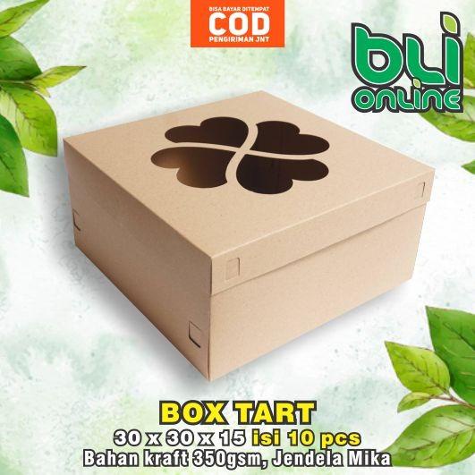 Jual Box Tart Dus Tart Kardus Kue Kotak Kue Cake 30x30x15 Isi 10pcs Shopee Indonesia 8587