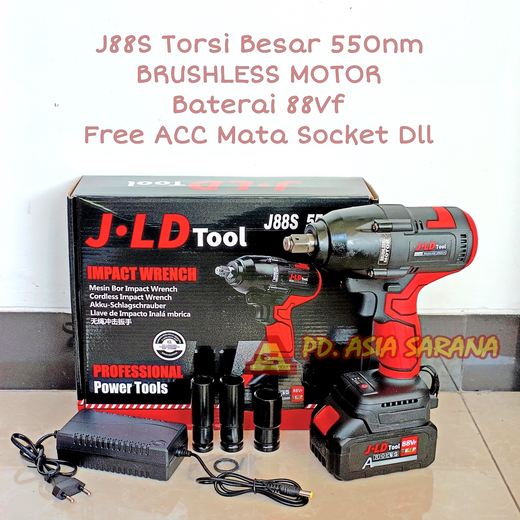 Jual Cordless Impact Wrench 88vf J88s Brushless Torsi Besar Jld 550nm Bor Shopee Indonesia 2204