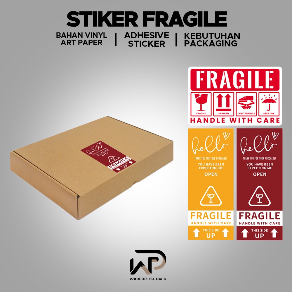 Jual Stiker Fragile Handle With Care Sticker Segel Packing Box Label Segel Fragile Kemasan