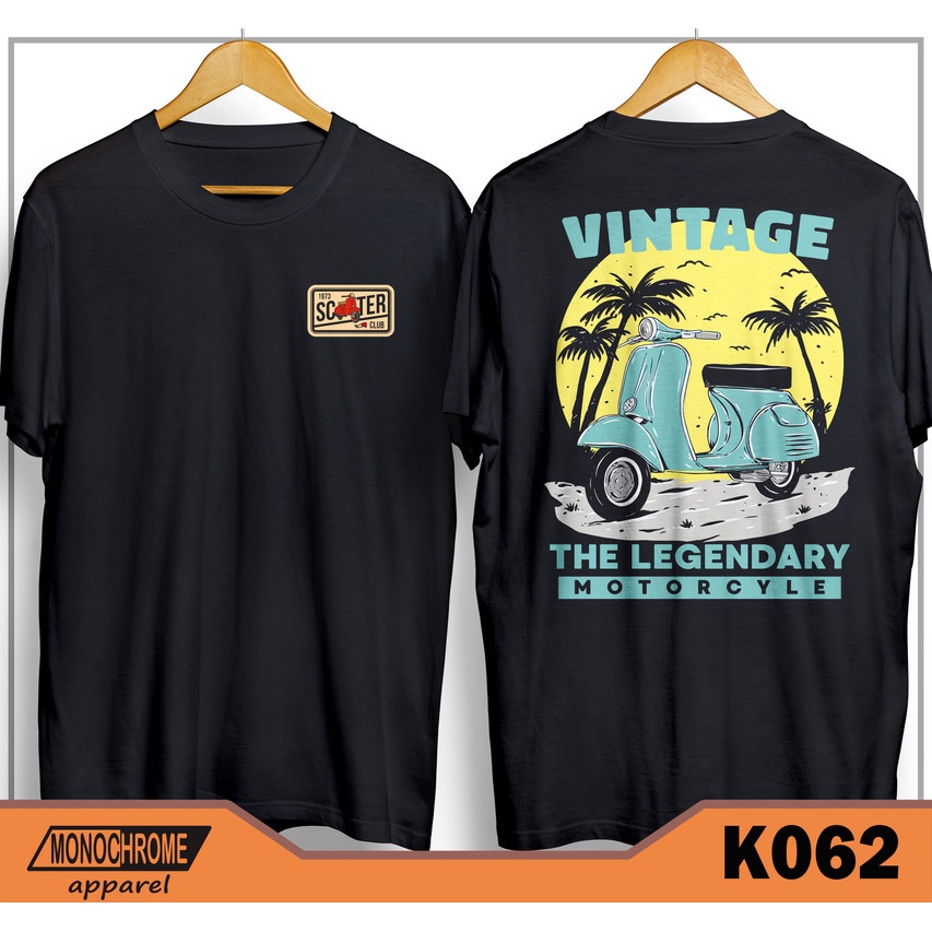 K062 Kaos Baju Vespa Scooter Scooterist Skuter Distro Pria
