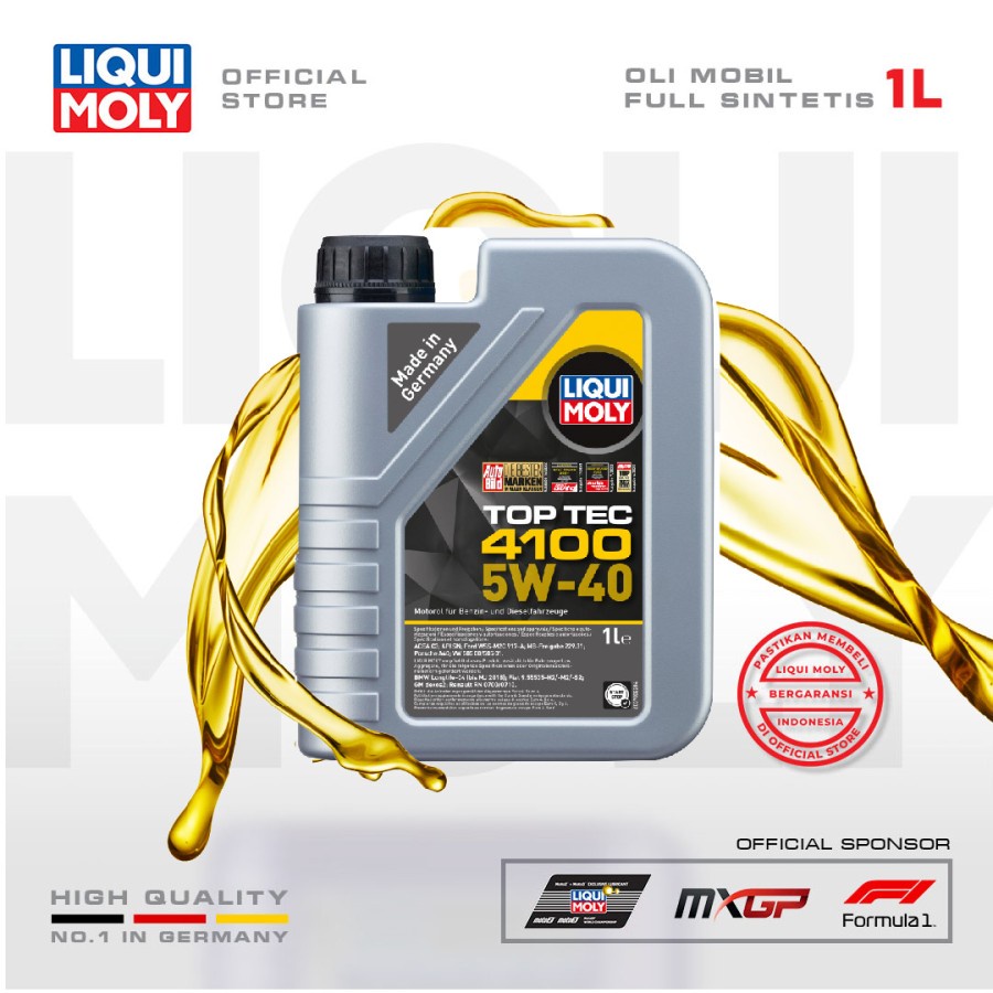 6,49/1L] LIQUI MOLY TOP TEC 4100 5W-40 MOTORÖL ÖL 2x5 LITER VW 502.00