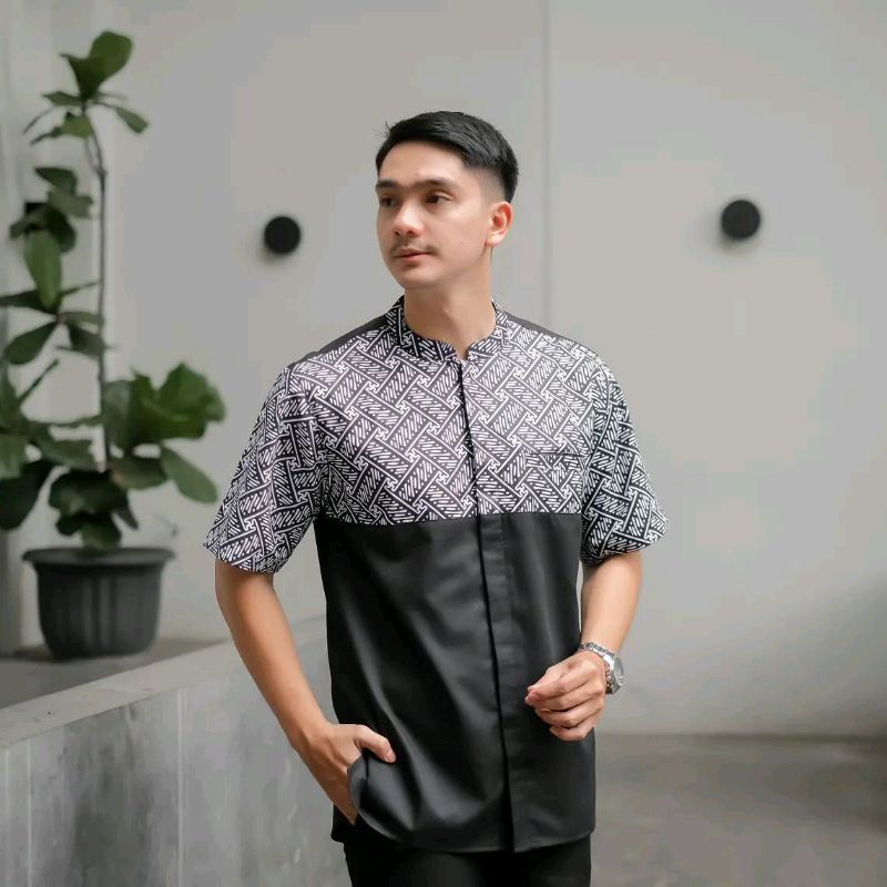 Jual Baju Muslim Kurta TRZ Sublim Lengan Pendek Bahan Toyobo/Kemko