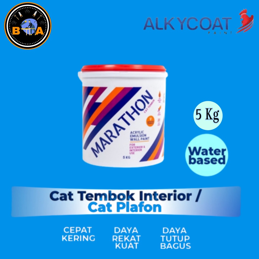 Jual Cat Tembok Interior Cat Plafon Cat Marathon 5kg Shopee 