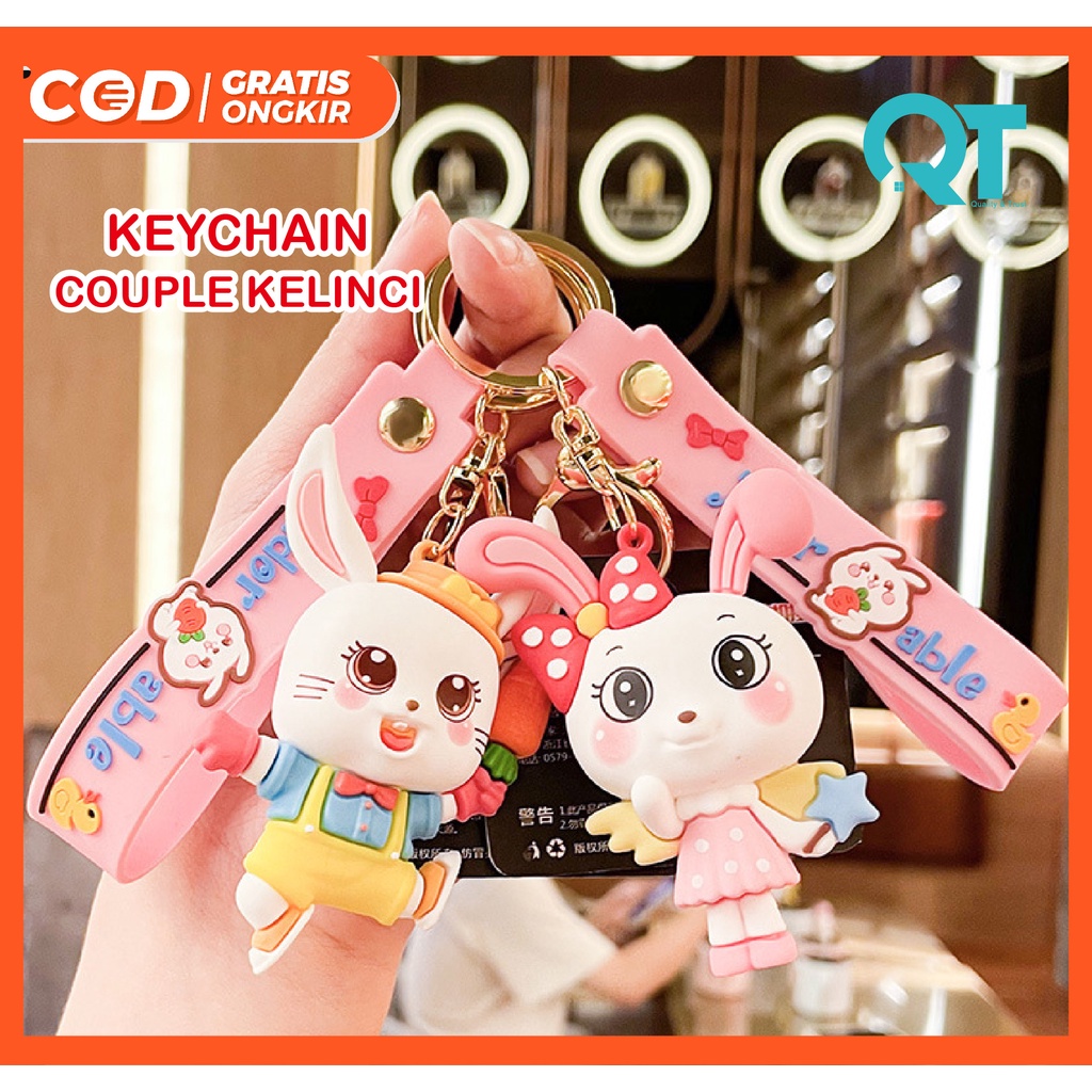 Jual Gantungan Kunci Kelinci Couple / Keychain Kelinci Rabbit Wortel ...