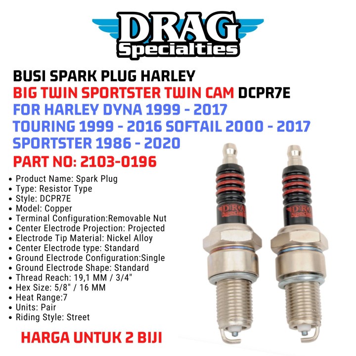 thumbnail image 2 of NGK DCPR7E Resistor Spark Plug For Harley Sportster 883 Iron 2009-2018 2 of 11