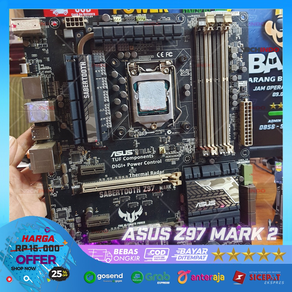 Jual ASUS SABERTOOTH Z97 MARK 2 Motherboard Socket 1150 Suport i7