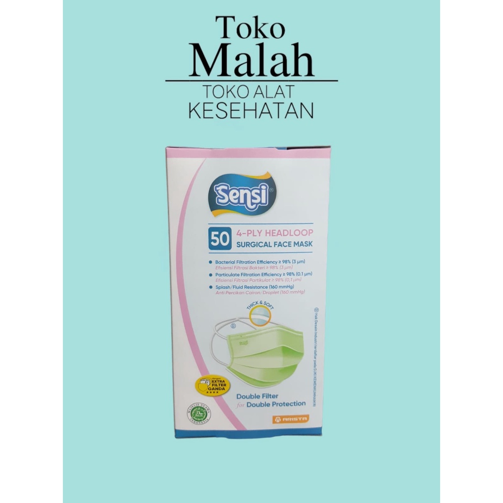 Jual Masker SENSI HIJAB 4PLY ISI 50pcs | Shopee Indonesia