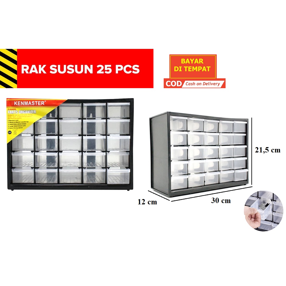Jual KENMASTER Rak komponen 25 slot ( partisi ) Rak Komponen 25 Laci ...