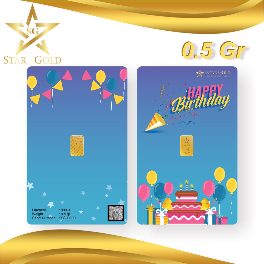 Jual Star Gold Logam Mulia Birthday Series 1gr Shopee