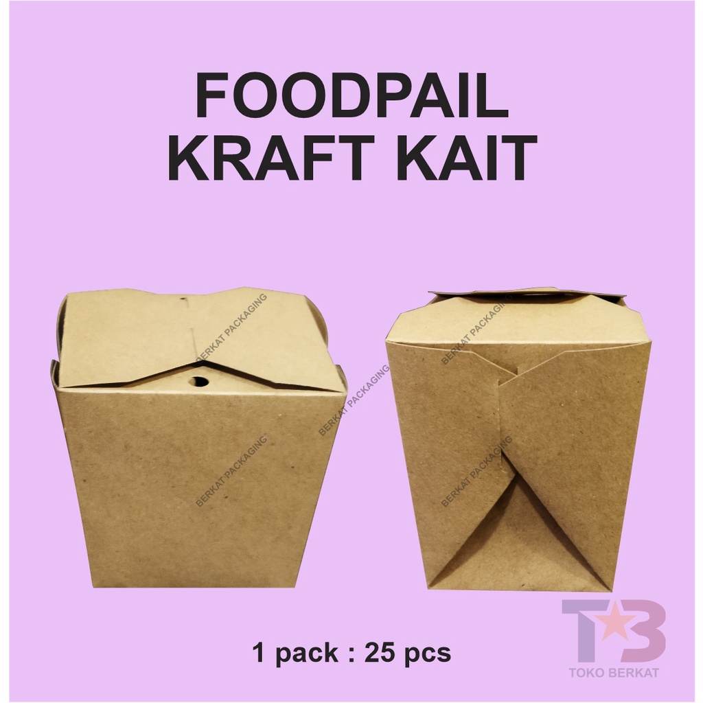 Jual FOODPAIL COKLAT Lembaran isi 25 pcs/ Rice Box Kraft Kait / Food ...
