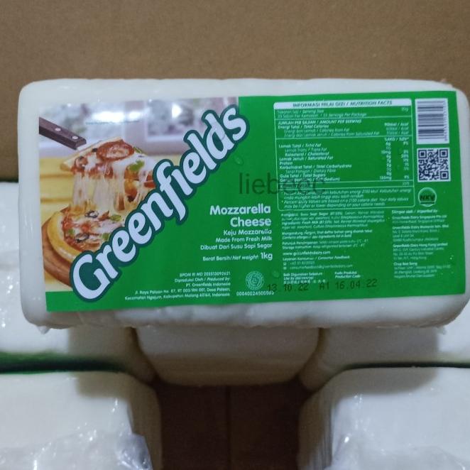 Jual KEJU GREENFIELDS MOZZARELLA CHEESE 1KG / 1 KG MOZARELLA GREENFIELD
