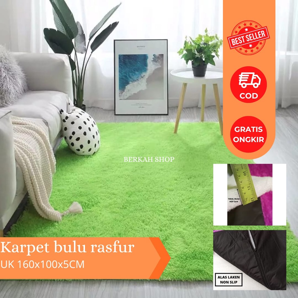 Jual Kasur bulu rasfur ukuran 200x160x3cm karpet lantai lembut premium ...