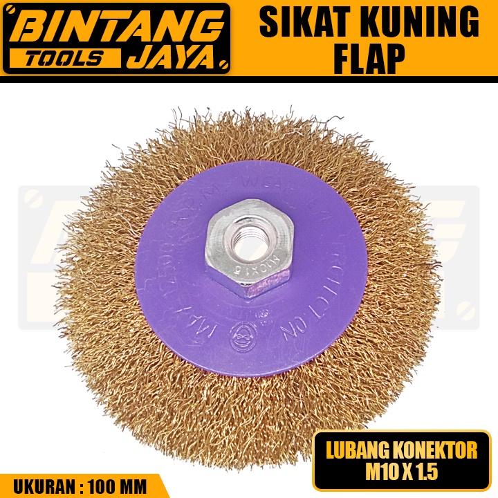 Jual Sikat Baja Gerinda 100 MM Sikat Kuning Flap 100 Wire Brush Grinder ...