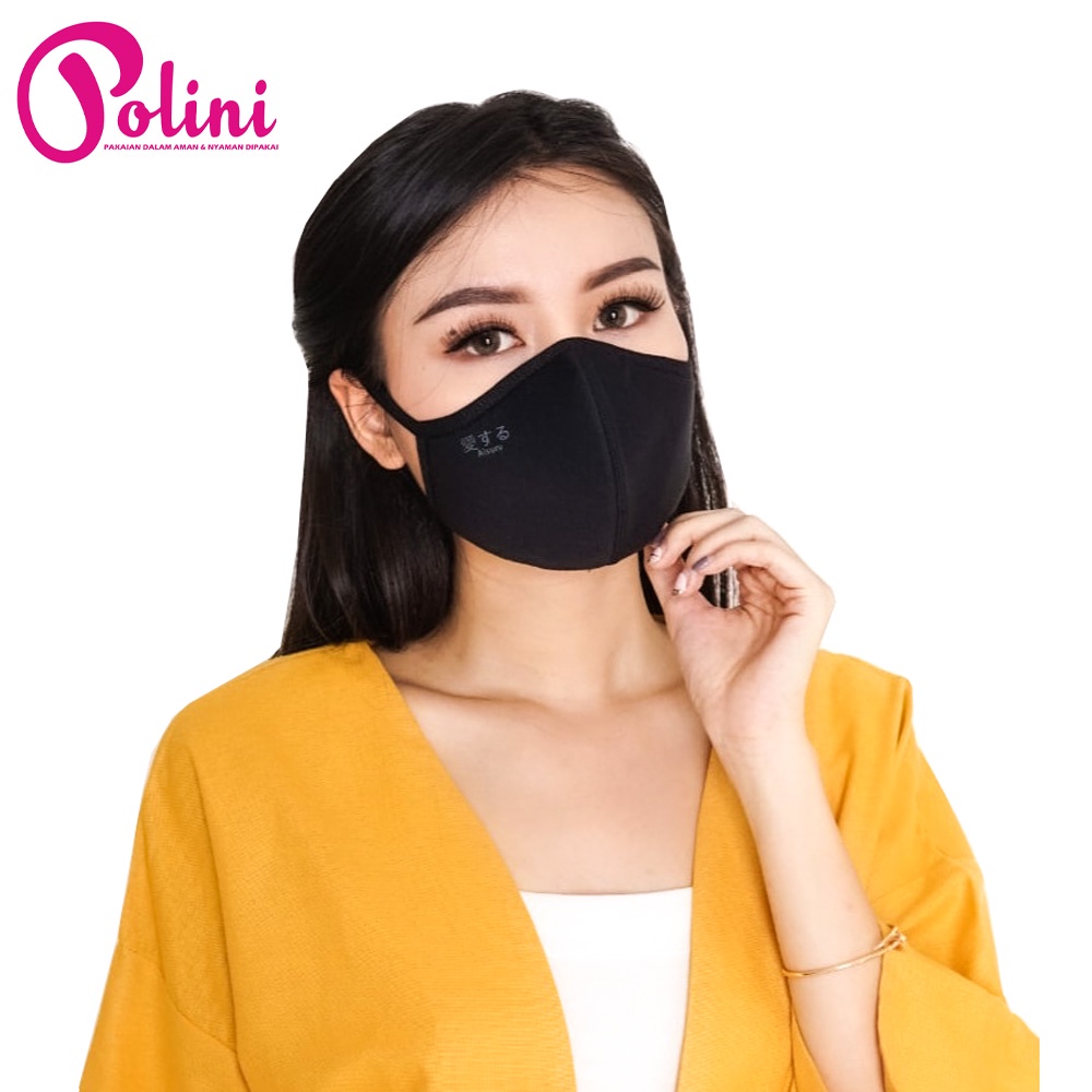 Jual POLINI Face Mask Masker Kain 3PLY Bahan Katun Tali Kuping Untuk ...
