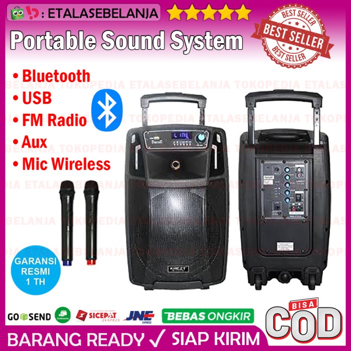 Jual BLUETOOTH PORTABLE SOUND SYSTEM KREZT WAS108B Shopee Indonesia