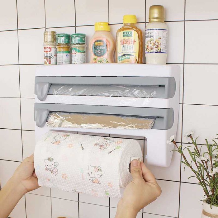 Jual Terlaris Rak Tissue Aluminium Foil Food Plastik Wrap Organizer ...