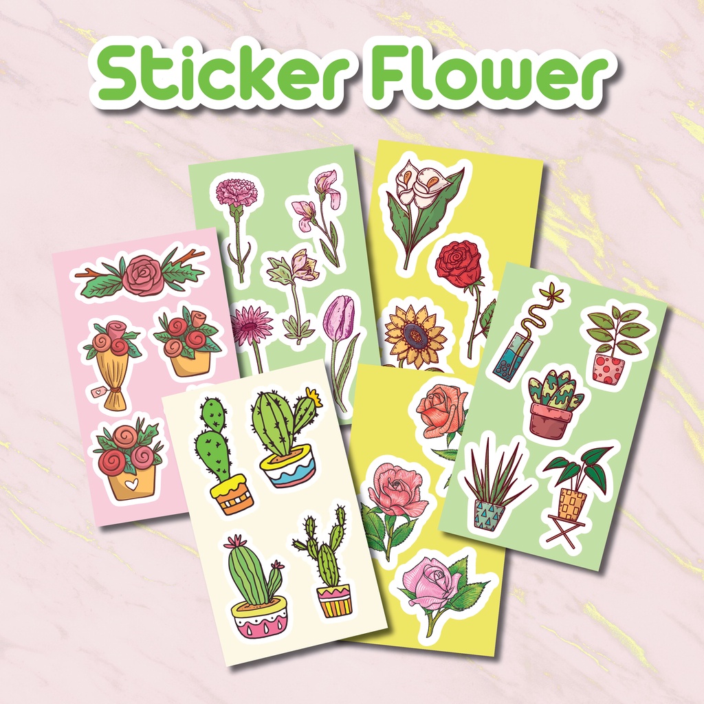 Jual Stiker Flower / Stiker Bunga / Stiker Aesthetic Bunga / Stiker