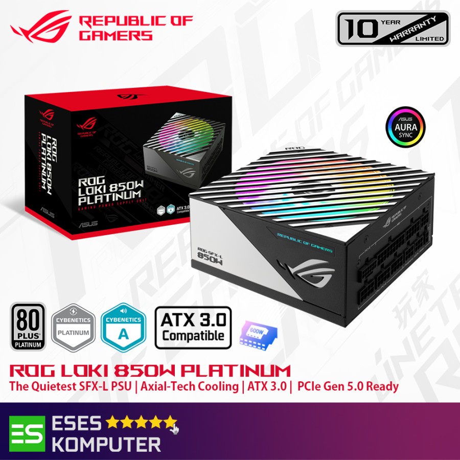 Jual PSU ASUS ROG LOKI SFX-L 850W 80 Plus Platinum ARGB ATX 3.0 PCIE 5. ...