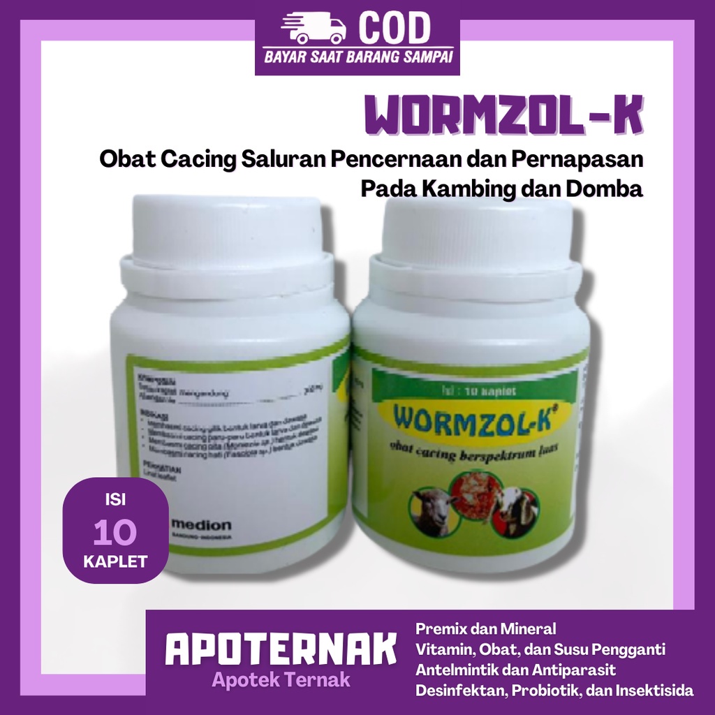 Jual WORMZOL K Botol @10 Kaplet | Obat Cacing Kambing Domba Kurus ...