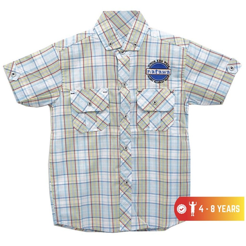 Jual Natawa Kemeja Anak Kotak Biru Cream | Shopee Indonesia