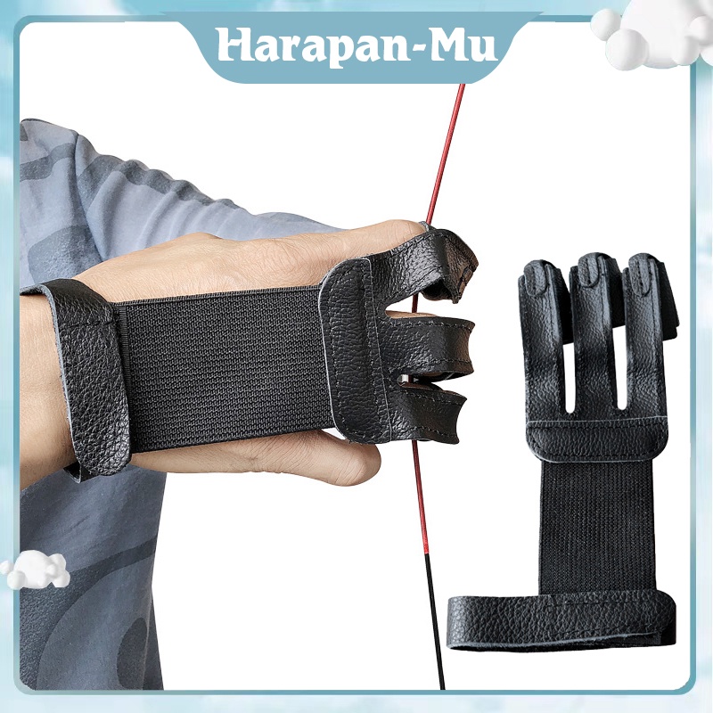 Jual 3 Finger Tab Kulit Olahraga Panahan Glove Panah Finger Gloves
