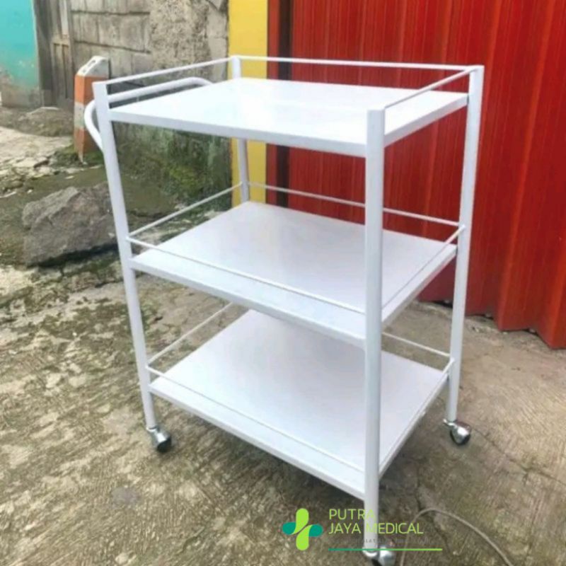 Jual Trolley Instrumen Rak Susun Meja Instrumen Troli Instrumen Susun Shopee Indonesia