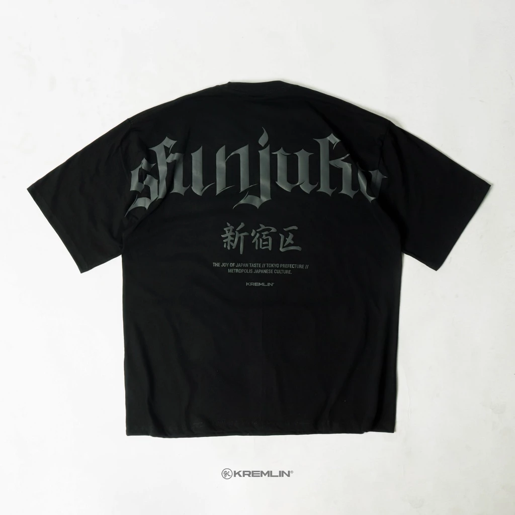 KREMLIN Oversize T-Shirt Shinjuku Black Premium Japan Streetwear - Kaos Oversize